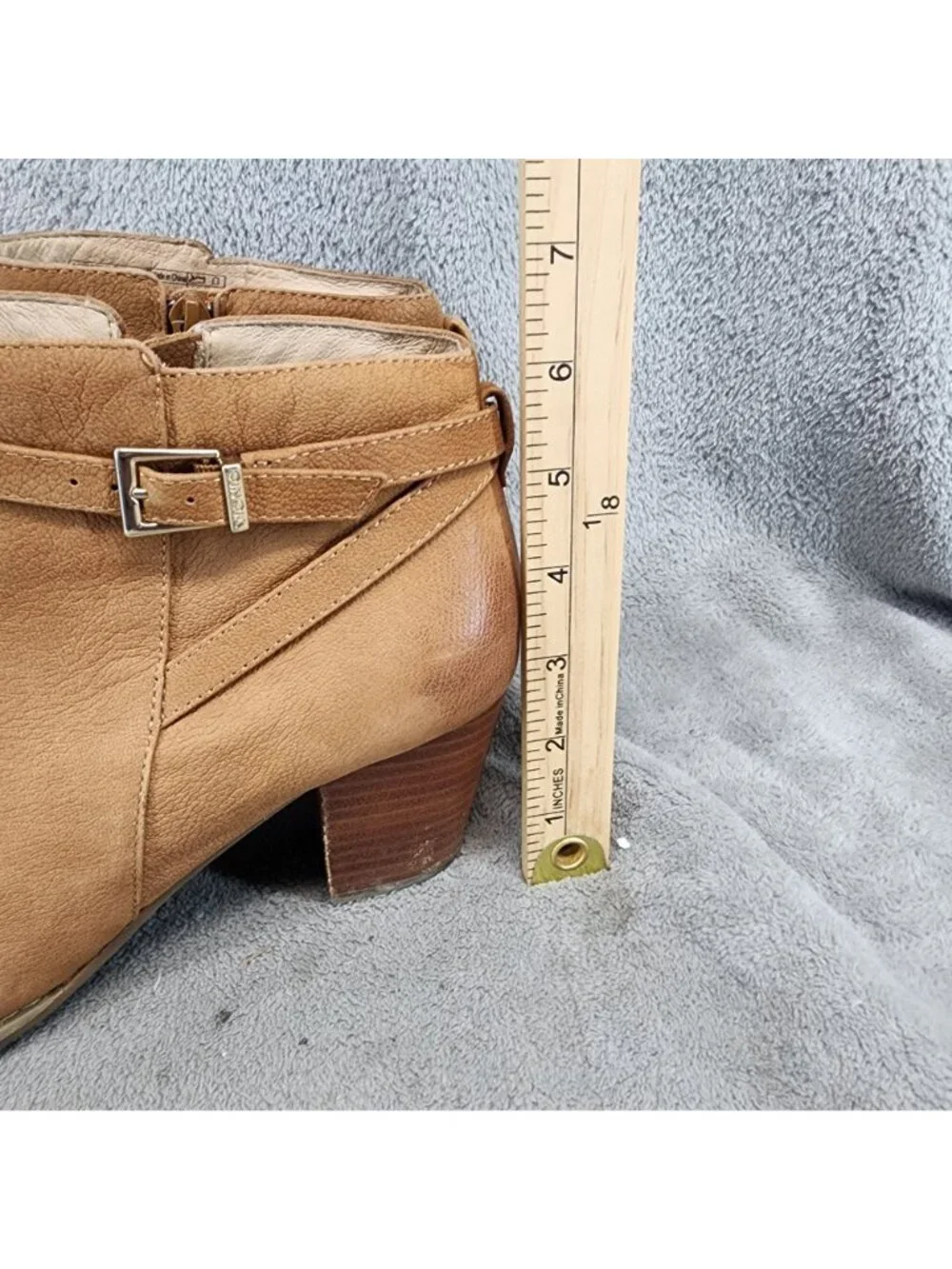 Vionic Shoes Womens Size 10 Brown Leather Upton Side Zip Ankle Boots *Read*